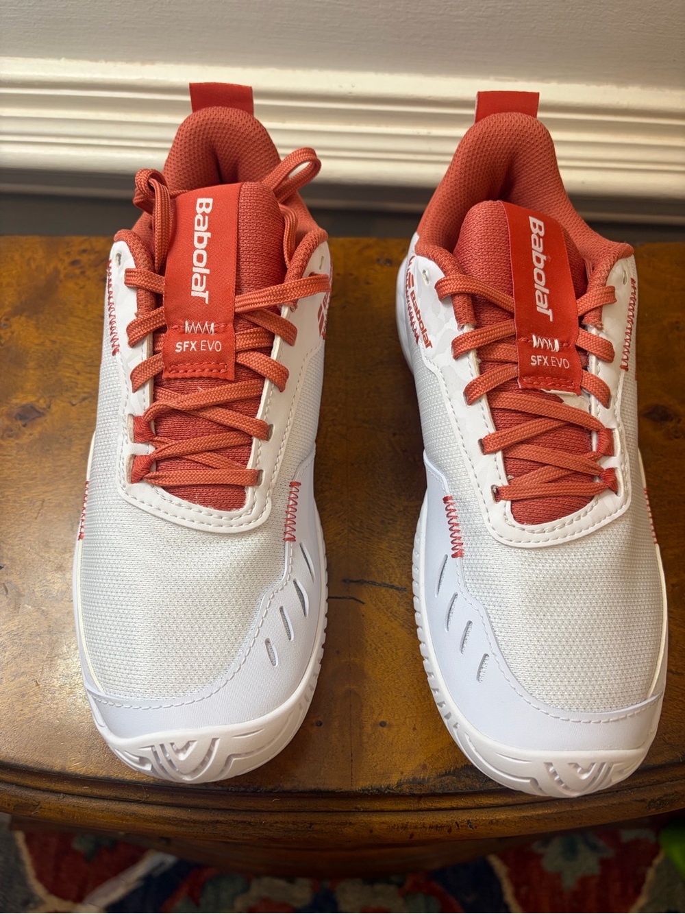 Babolat SFX EVO Women's White and Coral Tennis Sneakers NWOT